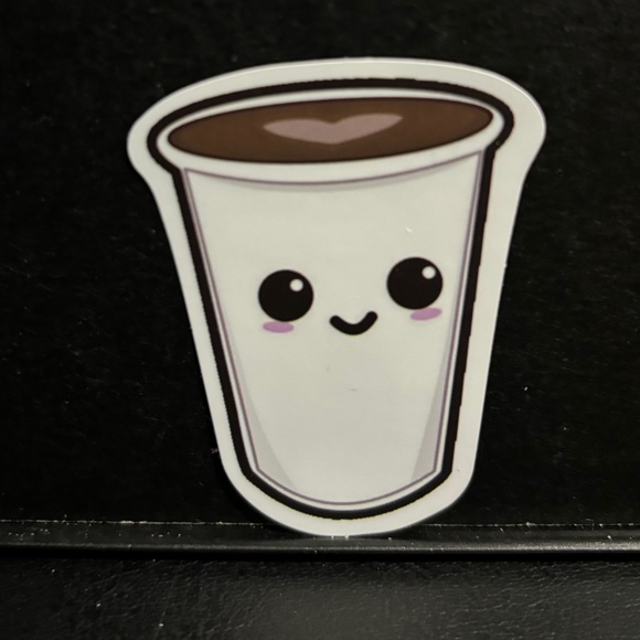 CUTE CUP OF COFFEE STICKER - Picture 1 of 1